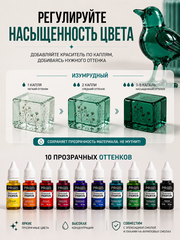 Краситель прозрачный GLASS, №7 Аквамариновый , 15мл., ProArt