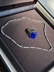 Кольцо из серебра 925 серебра с крупным сапфировым кварцем в стиле GRAFF