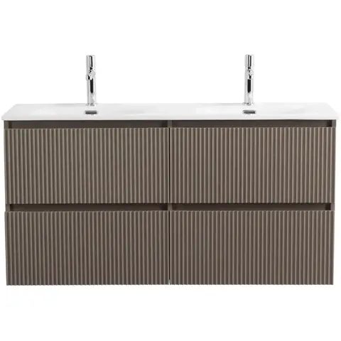 BelBagno UNO-1200-4C-SO-СO База под раковину подвесная с фрезерованными ручками по всей длине фасада с четырьмя выкатн. ящ., Бежевый матовый, 1200x455x608