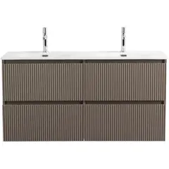 BelBagno UNO-1200-4C-SO-СO База под раковину подвесная с фрезерованными ручками по всей длине фасада с четырьмя выкатн. ящ., Бежевый матовый, 1200x455x608 фото