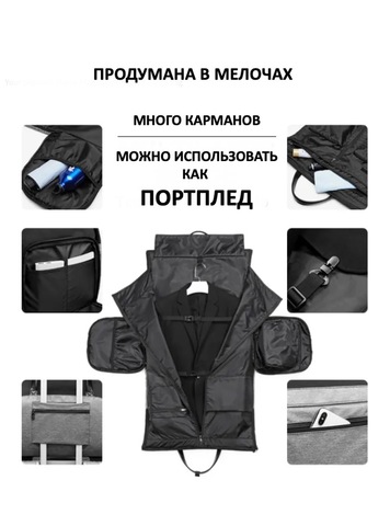 Картинка сумка спортивная Ozuko 9288 Grey - 4