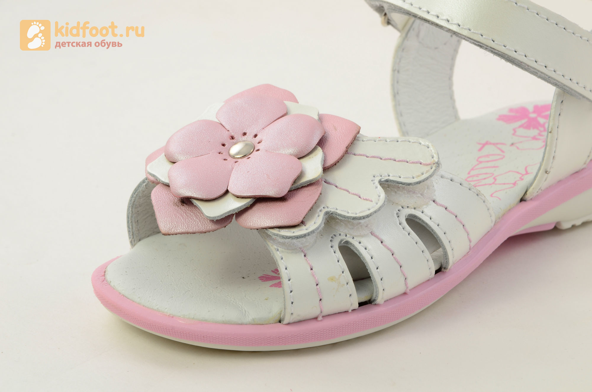 Детские босоножки Котофей 522059-22 из натуральной кожи, для девочки, белые