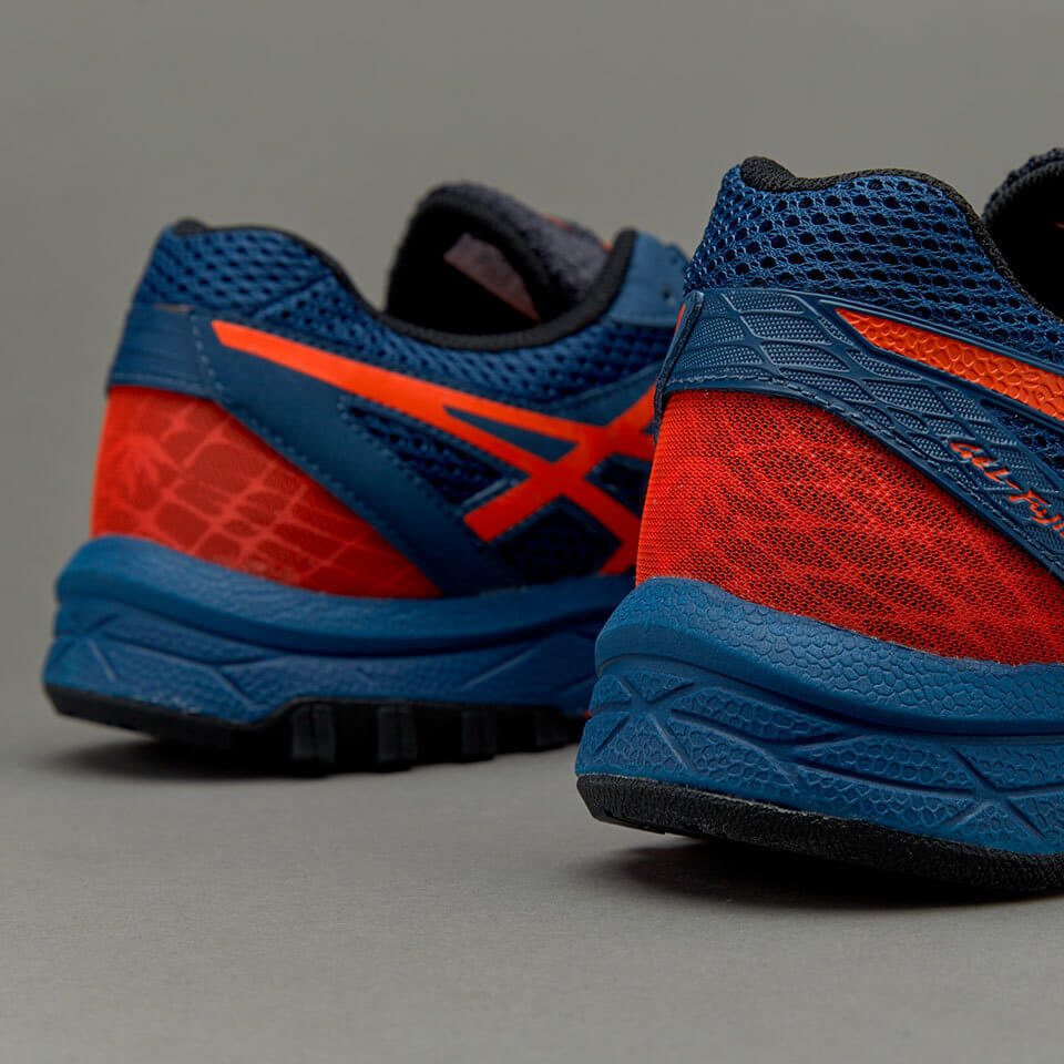 Кроссовки внедорожники мужские Asics Gel-FujiAttack 5 синие-оранжевые - 3