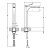 Gessi Rilievo 59004#299 Смеситель для раковины на 1 отв. без донного клапана h=297мм, излив 154мм , цвет: nero XL
