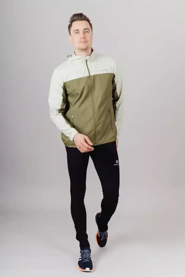 Мужской костюм для бега Nordski Rain Pro green-olive