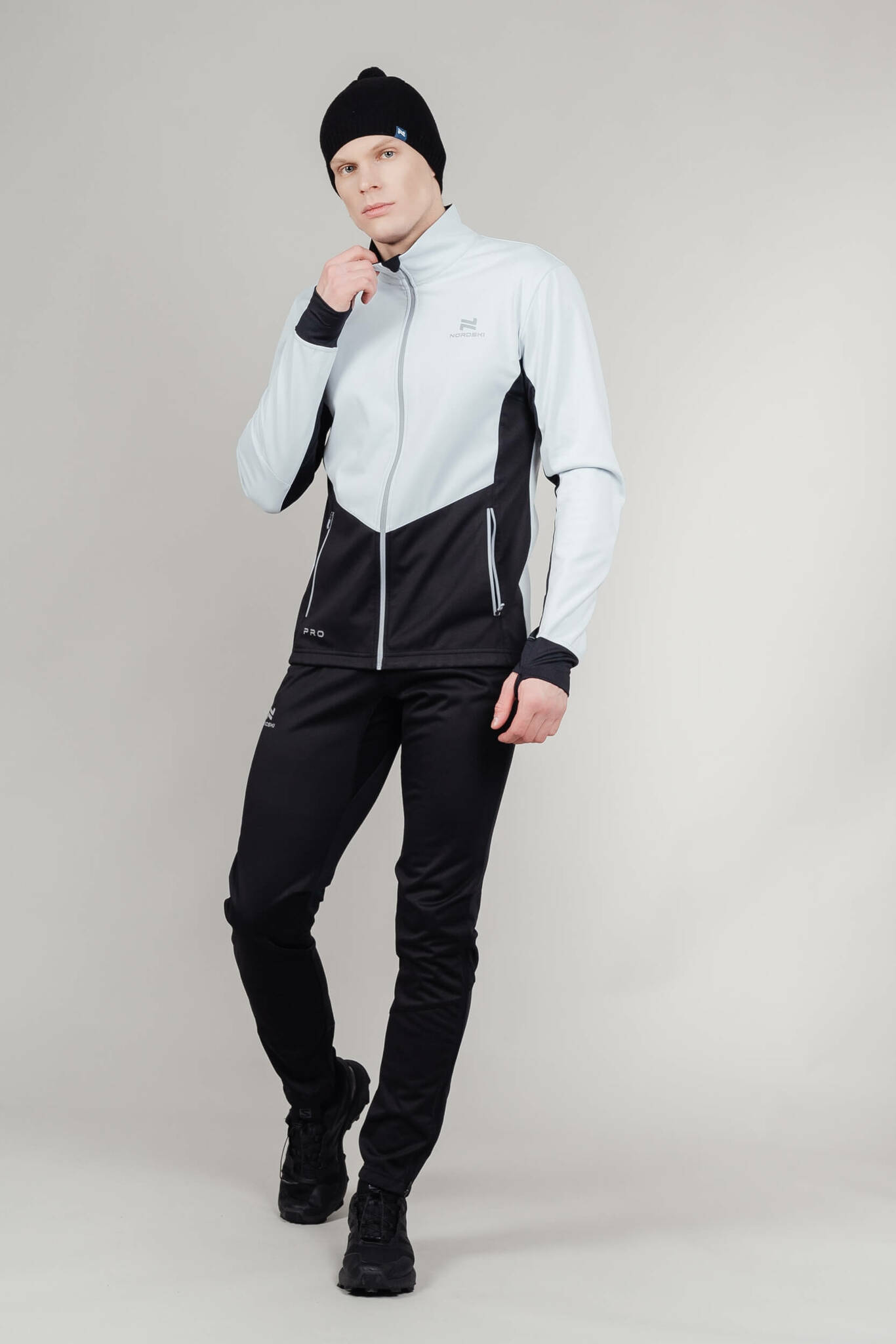 Мужская тренировочная лыжная куртка Nordski Pro pearl blue-black - 14
