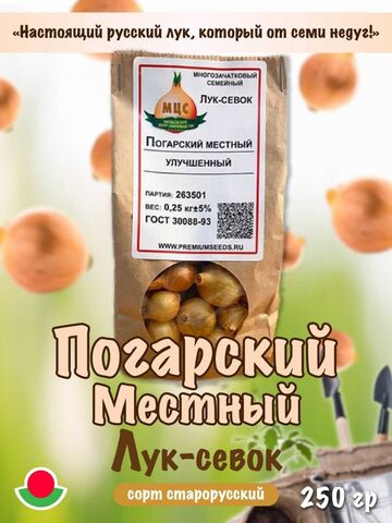 Лук-севок семейный Погарский местный улучшенный, 250 гр
