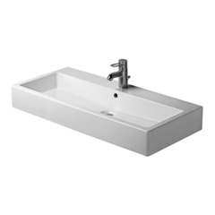 Duravit Vero 454100079 Раковина шлиф. с перел., без отв. под смес., включая крепление, 1000x470мм, цвет: Белый фото