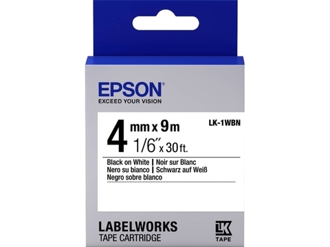 651001 Картридж EPSON с лентой LK-1WBN (лента стандартная черн./Бел. 4/9)