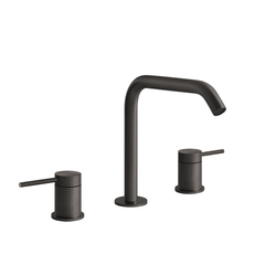 Gessi 316 54412#707 Смеситель для раковины на 3 отверстия, без донного клапана, излив 156мм, h=201мм, цвет: brushed black metal pvd фото