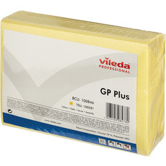 Салфетки хозяйственные Vileda Professional ДжиПи Плюс вискоза/ПЭС 50x35 см желтые 25 штук в упаковке (арт. производителя 100846)