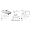 Duravit Vero 454100079 Раковина шлиф. с перел., без отв. под смес., включая крепление, 1000x470мм, цвет: Белый