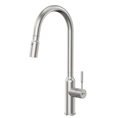 Lemark LM5086S Смеситель для кухни с вытяжным изливом, 2-х режимный аэратор, высота излива 29 см, длина 26 см, нерж. сталь фото
