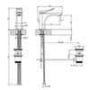 Gessi Rilievo 59005#299 Смеситель для раковины на 1 отв. с донным клапаном h=156мм, излив 131мм , цвет: nero XL
