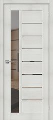 Межкомнатная дверь экошпон Браво-27 Bianco Melinga зеркало Mirox Grey, Браво