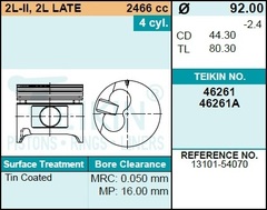 Поршень двигателя TEIKIN 46261 STD (4шт/упак)
