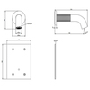 Gessi 316 Cesello 54414#239 Смеситель для раковины настенный, электронный, излив 146 мм., внешняя часть, цвет Steel Brushed