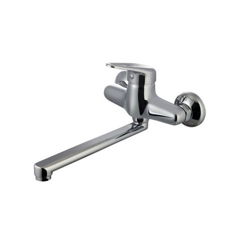 Lemark LM4111C Смеситель для кухни/раковины с плоским изливом 25 см, настенный, латунь/хром