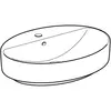 Geberit VariForm 500.772.01.2 Раковина с установкой на столешницу овальной формы, 60х45 см, с отв. под смеситель, с отв. перелива