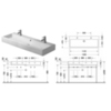 Duravit Vero 454120024 Раковина для мебели, с перел., с 2 отв. под смес.,1200x470мм, цвет: Белый