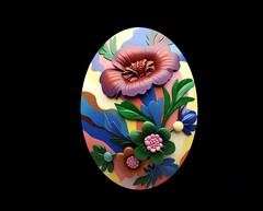 Силиконовый молд камея Цветы № 37