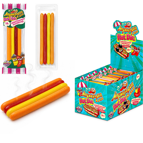 Мармелад жевательный «Мармеладсы в деле HOTDOG», 1кор*12бл*36шт,18 г