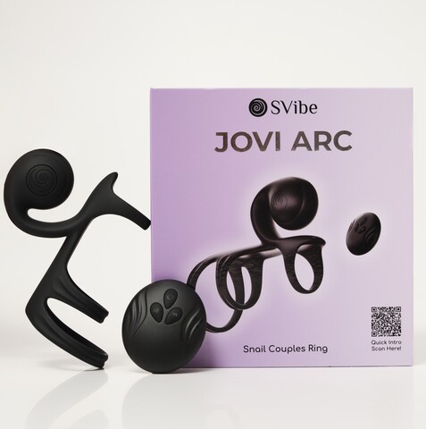 Многофункциональное эрекционное кольцо SVibe JOVI ARC, черный