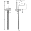 Gessi Rilievo 59006#299 Смеситель для раковины на 1 отв. без донного клапана h=156мм, излив 131мм , цвет: nero XL