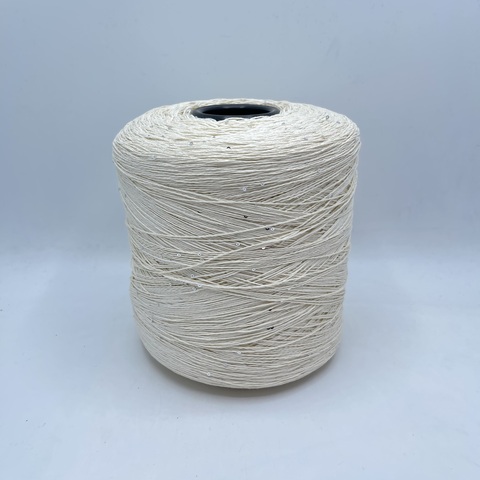 Luxury Selection by Ri.Go (пр.Италия), art-Candito, 300м/100гр, 53%Хлопок, 30%Вискоза 14%Шелк 3%Полиэстер(пайетка) цвет-Сливочный,арт.23885