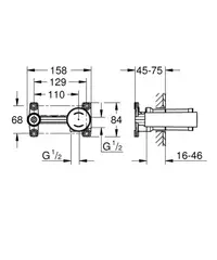 Встраиваемая часть смесителя GROHE однорычажный (23571000)