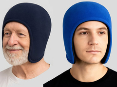 Шапка флисовая с удлиненными ушками Skully Fleece Earflap navy - 2
