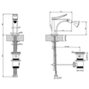 Gessi Rilievo 59007#299 Смеситель для биде на 1 отв., с донным клапаном излив 114мм, цвет: nero XL