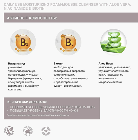 RELOUIS Skin Clean&Care Пенка-мусс для ежедневного умывания Увлажняющая 150мл Relouis — фото 4