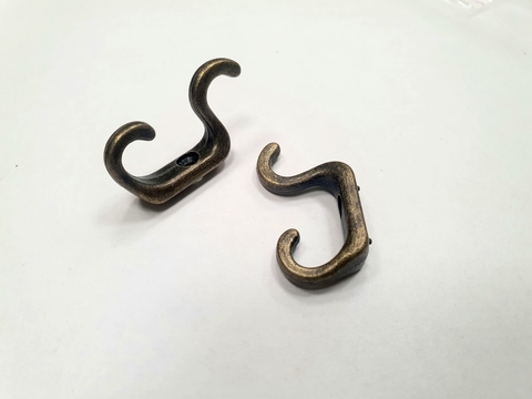 крючок 0008 двойной (2шт) 2*3,5см