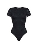 боди Openwork с коротким рукавом черное