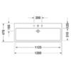 Duravit Vero 454120044 Раковина для мебели, без перелива, с 3 отв. под смес., 1200x470мм, цвет: Белый