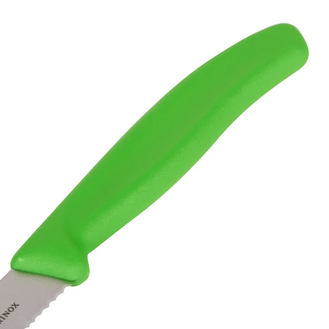 Нож Victorinox с волнистым лезвием, зелёный (6.7836.L114)