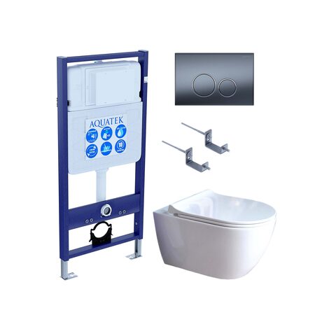 Aquatek SET Aquatek ПОЛАРИС-01-035 4в1 SET Aquatek ПОЛАРИС (рама Aquatek Standard INS-0000012+унитаз ПОЛАРИС AQ0700-01 с тонким сиденьем soft-close+ крепеж KKI-0000002 +панель KDI-0000035)