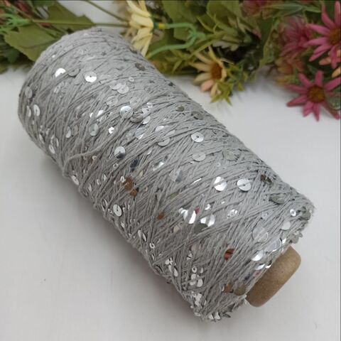 Королевские пайетки на хлопке - Серый, пайетка сереброКП004