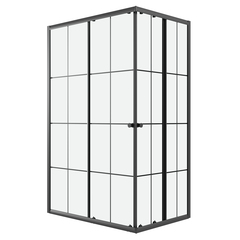 Душевое ограждение Niagara Eco NG-1018-14QKL (100х80х190) прямоугольник,раздвижное,черный,стекло клетка,1 место