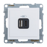 Зарядное устройство с двумя USB-разьемами A-C 240В/5В 3000мА - Legrand SUNO - Белый — фото 3
