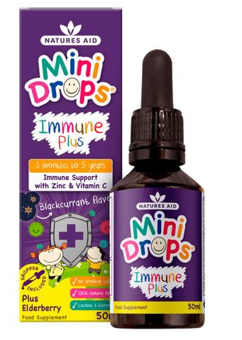 Natures Aid Mini-Drops Immune Plus, детские капли для иммунитета, 50 мл