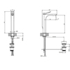 Gessi Rilievo 59009#299 Смеситель для раковины на 1 отв. с донным клапаном h=301мм, излив 159мм , цвет: nero XL