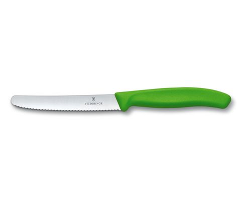 Нож Victorinox с волнистым лезвием, зелёный (6.7836.L114)