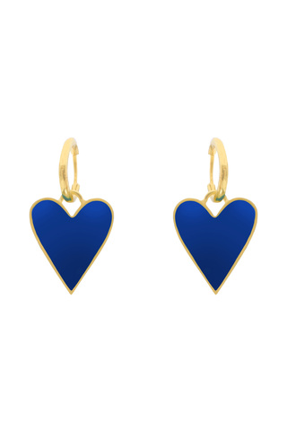 Серьги Лавхарт, серебро 925, позолота 18k, синяя эмаль