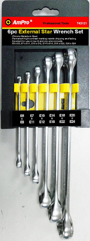 Набор накидных ключей AmPro TORX E6-E24, 6 предметов Набор накидных ключей AmPro TORX E6-E24, 6 предметов