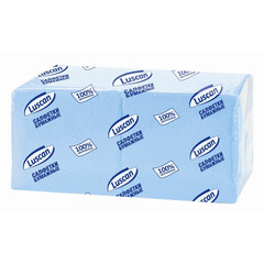 Салфетки бумажные Luscan Profi Pack 1-слойные 24х24 пастель голубые 400 штук в упаковке
