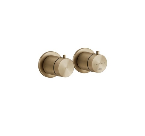 Gessi Shower 54232#726 Термостат для душа на 1 выход, две розетки, внешняя часть, Warm Bronze Br.
