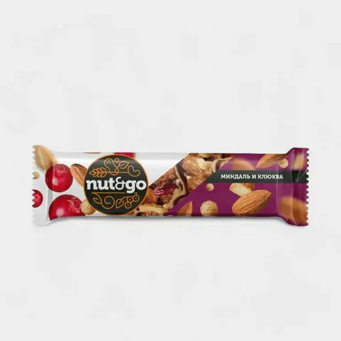 Батончик «Nut&Go» «Миндаль и клюква», 36 г