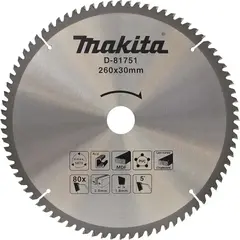 Пильный диск универсальный 260x30x2.6/1.8x80T Makita D-81751